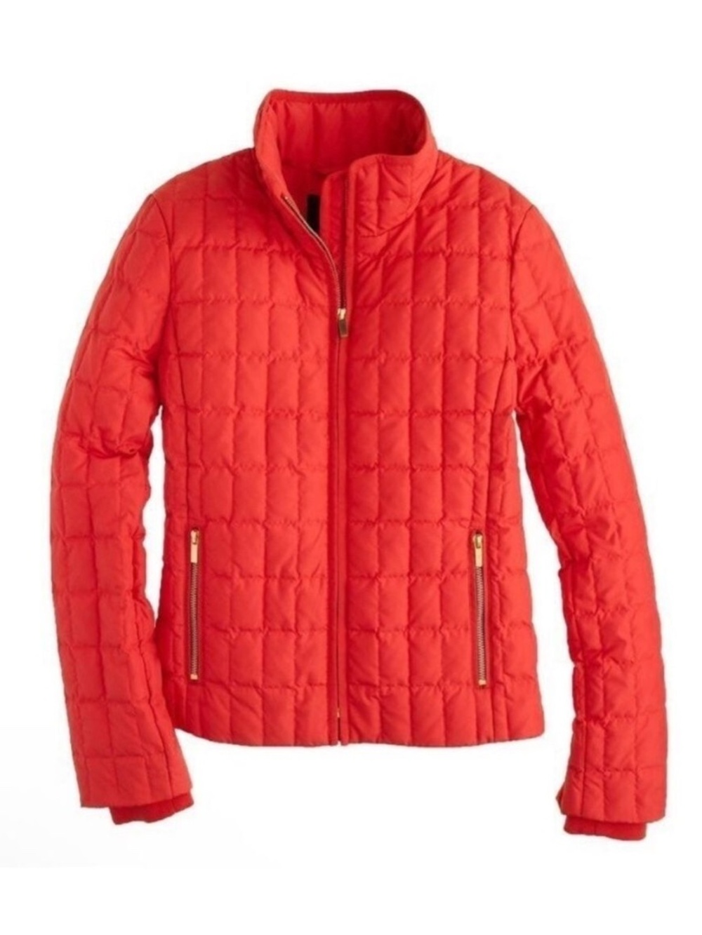 J. Crew Snowcap Quilted Down Jacket Full Zip Red Size Medium